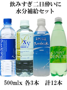 飲みすぎ二日酔いに水分補給セット　4種類 x各3本　計12本