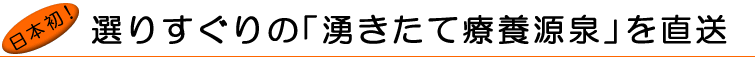 選りすぐりの「湧きたて源泉」を直送